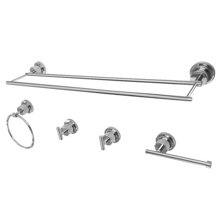 Kingston Brass BAH821318478C Concord 5-Piece Bathroom Accessory Set, Polished Chrome BAH821318478C